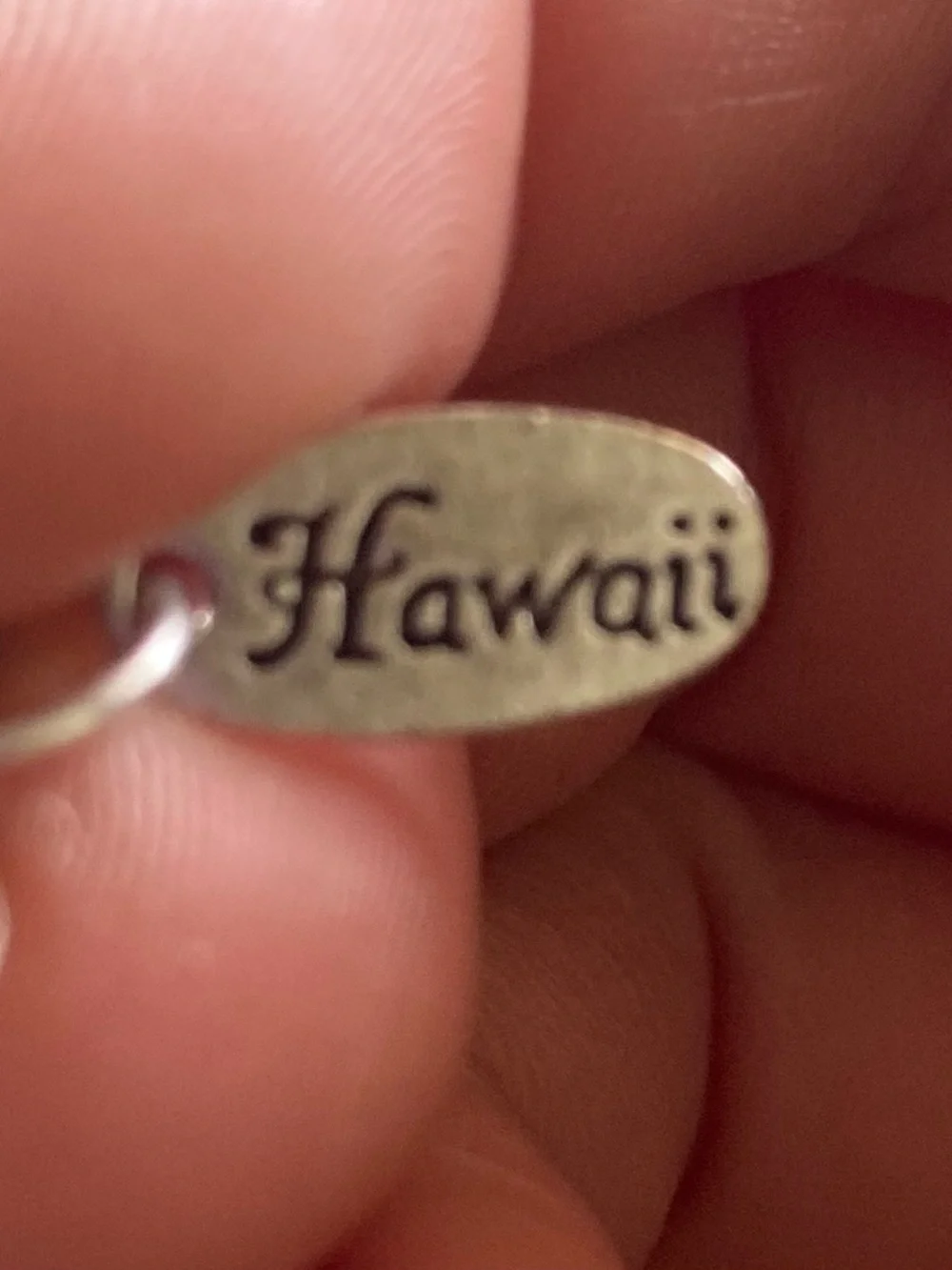 Laule'a Hawaii NWOT Floral letter T phone Charm green & Silver tone
